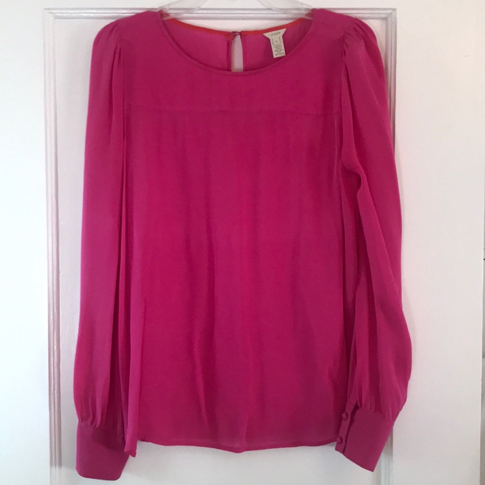 Bright pink JCrew blouse. Sz 6.